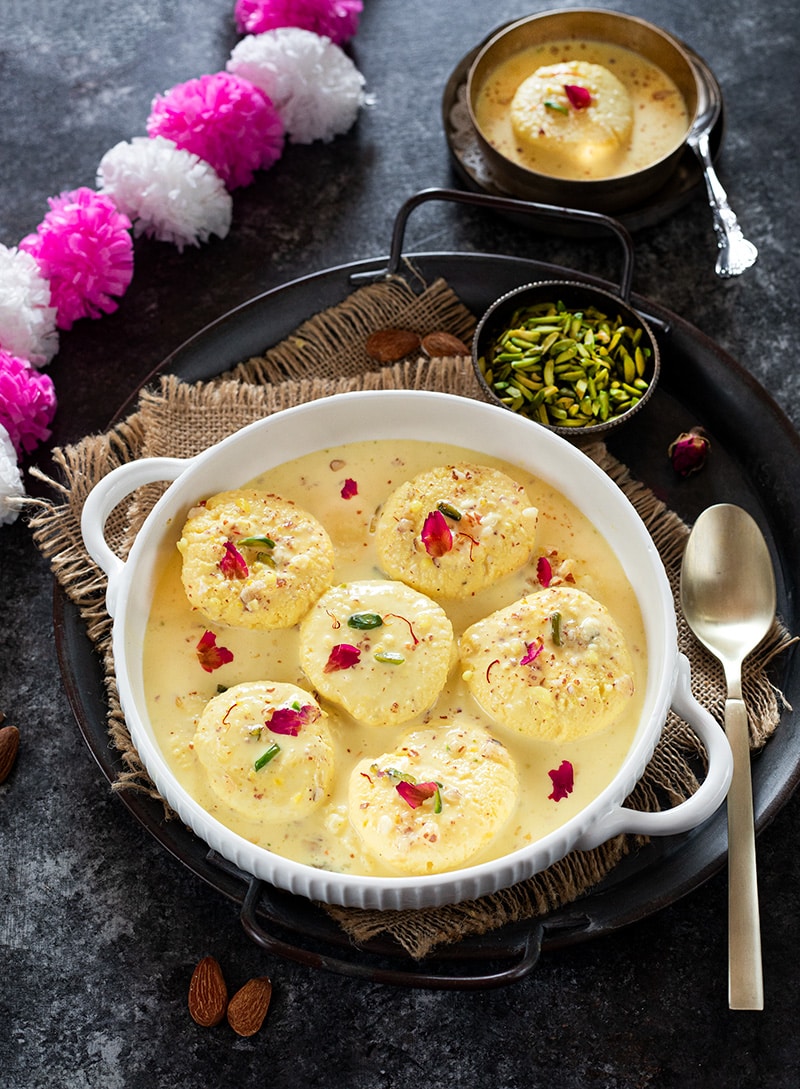 Desserts including Rasmalai